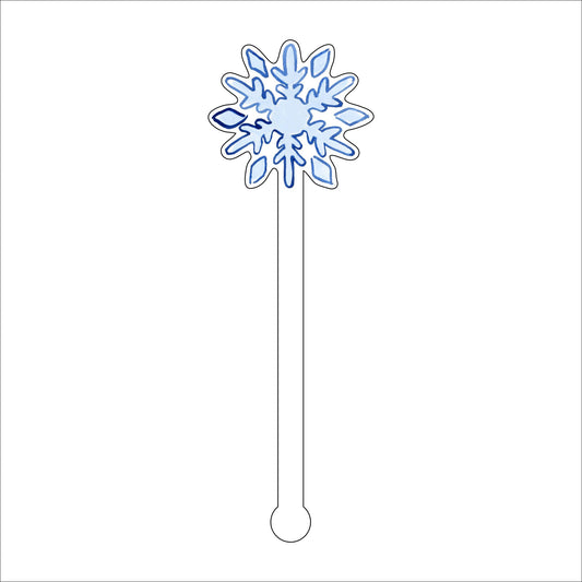 LCA-010 Snowflake 1 | 0.125in. Acrylic Drink Stirrer | Case of 25