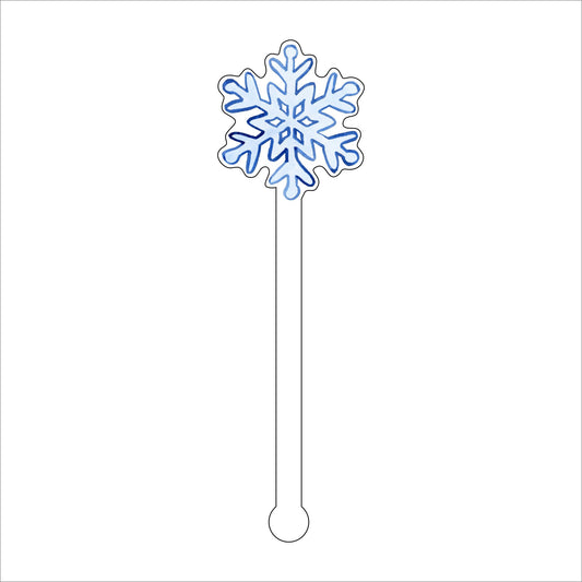 LCA-011 Snowflake 2 | 0.125in. Acrylic Drink Stirrer | Mix & Match (any 10+)
