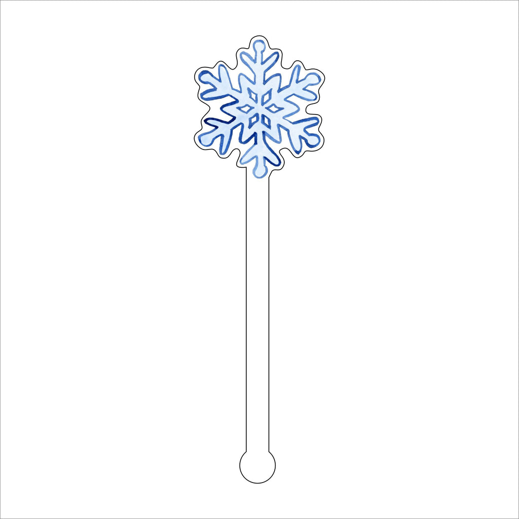 LCA-011 Snowflake 2 | 0.125in. Acrylic Drink Stirrer | Case of 25
