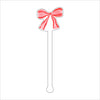 LCA-012 Two Toned Red Bow | 0.125in. Acrylic Drink Stirrer | Case of 25
