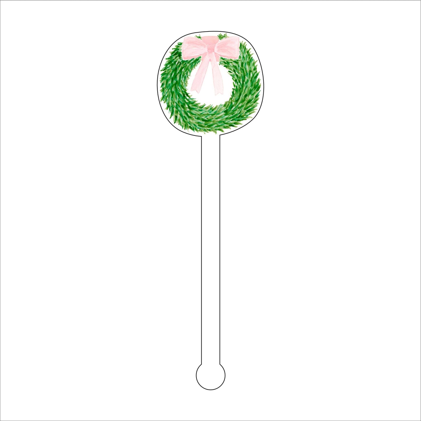LCA-013 Wreath | 0.125in. Acrylic Drink Stirrer | Case of 100