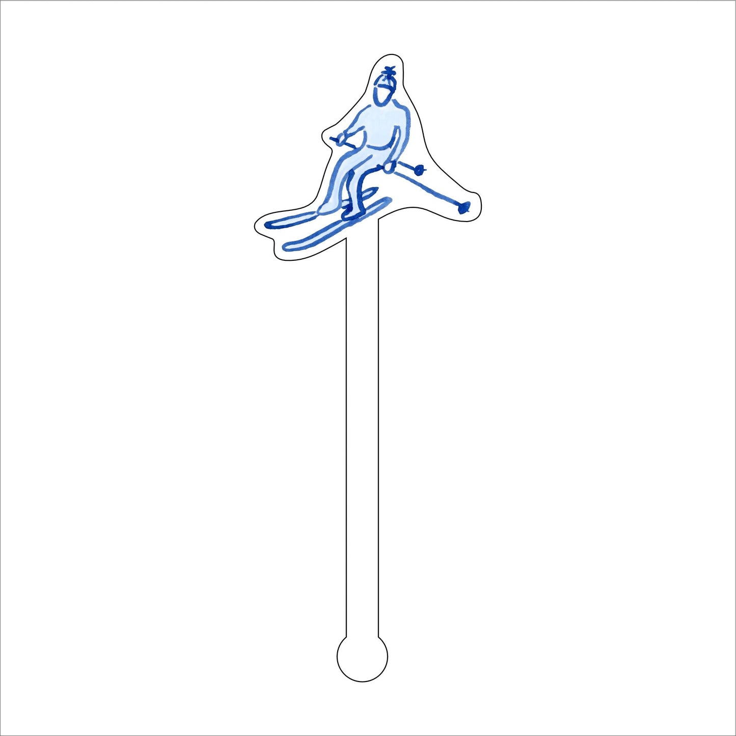 LCA-014 Skiier 1 | 0.125in. Acrylic Drink Stirrer | Case of 100