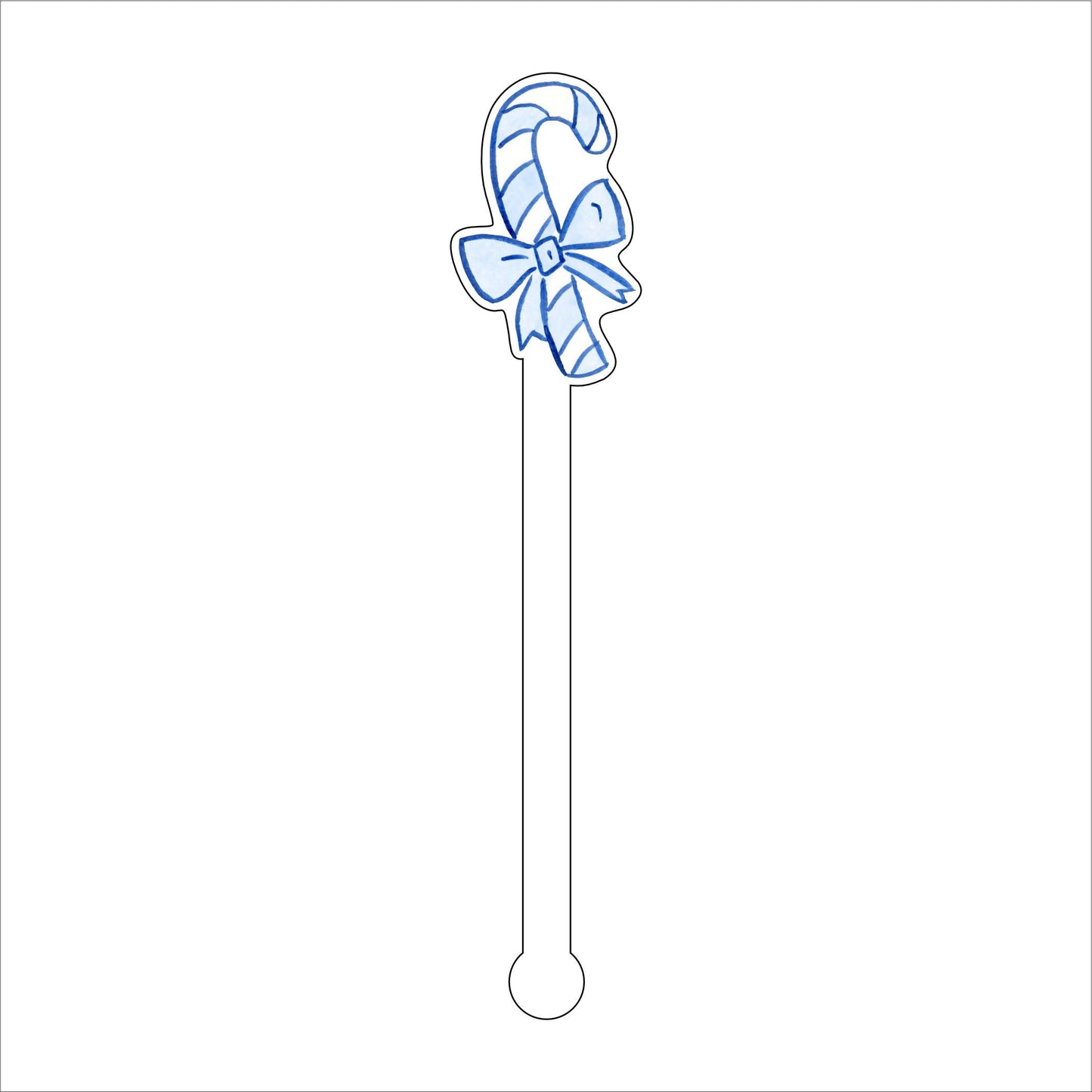 LCA-017 Candy Cane | 0.125in. Acrylic Drink Stirrer | Case of 100