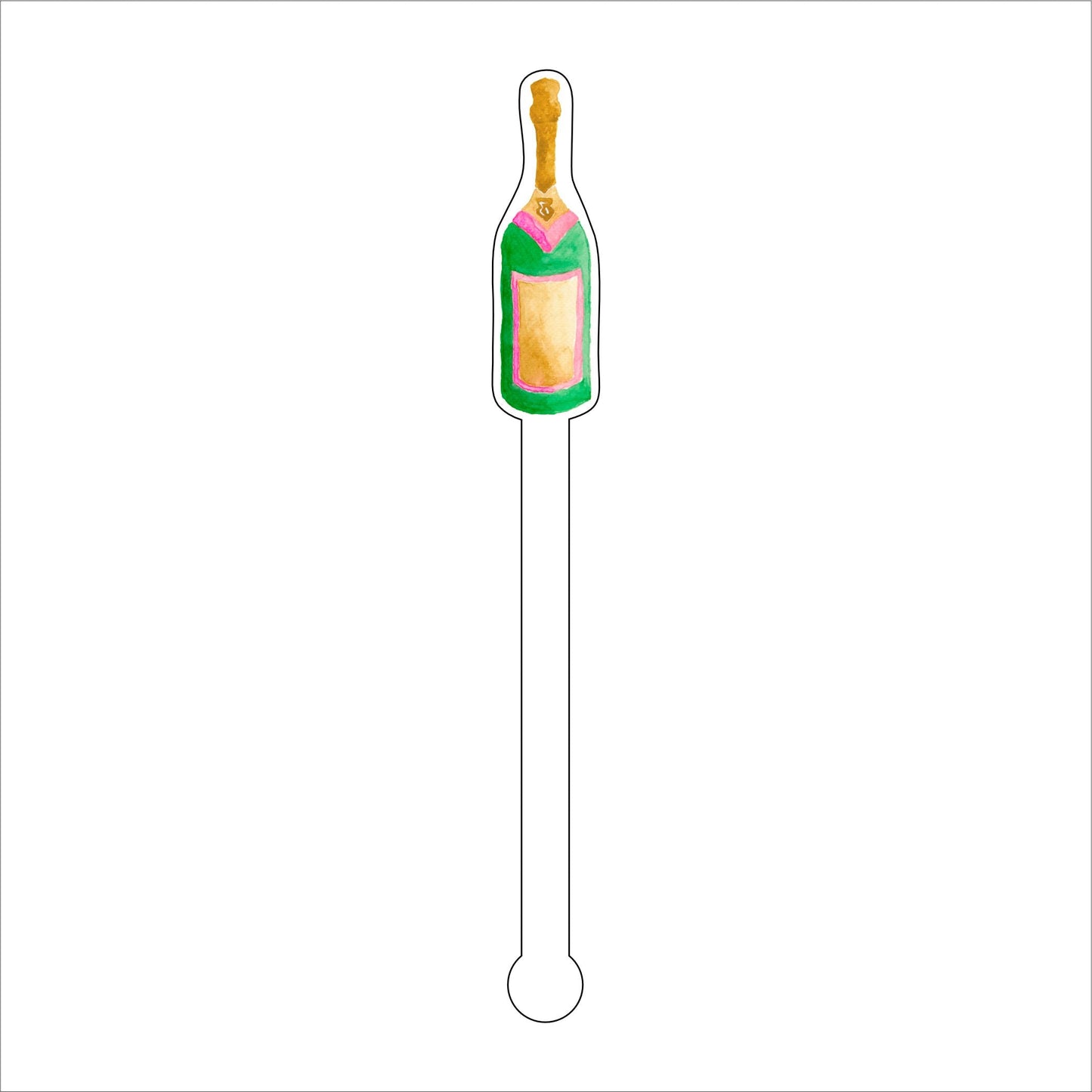 LCA-018 Champagne 1 | 0.125in. Acrylic Drink Stirrer | Case of 25