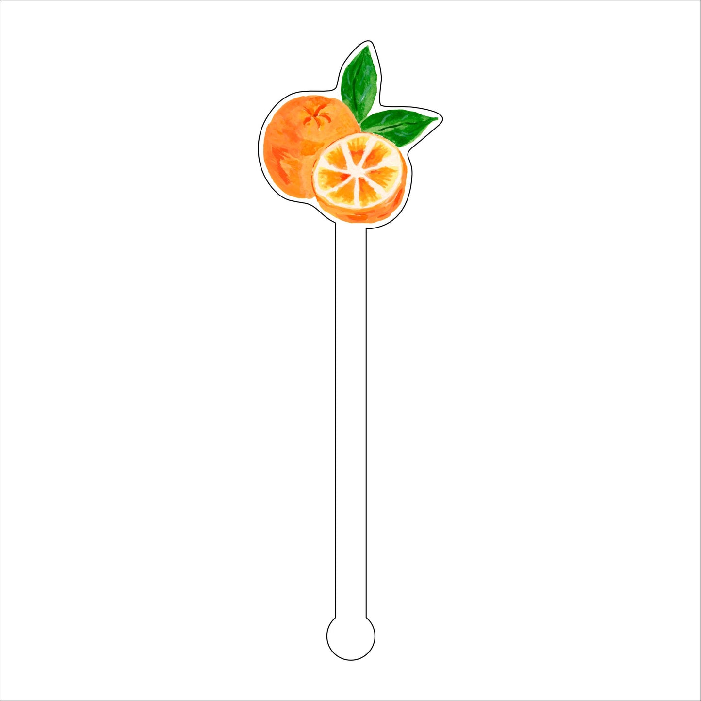 LCA-021 Oranges | 0.125in. Acrylic Drink Stirrer | Mix & Match (any 10+)