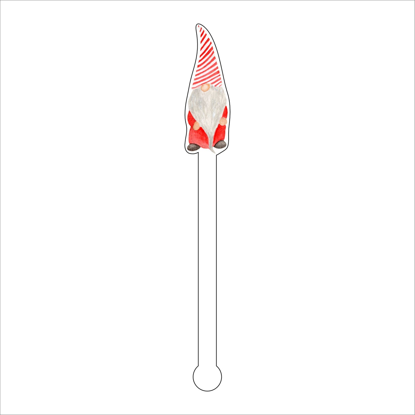 LCA-025 Gnome 4 | 0.125in. Acrylic Drink Stirrer | Mix & Match (any 10+)