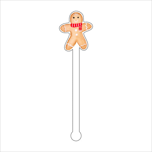 LCA-026 Gingerbread Man | 0.125in. Acrylic Drink Stirrer | Mix & Match (any 10+)