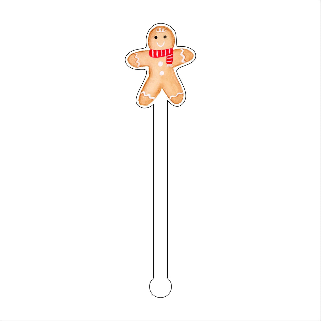 LCA-026 Gingerbread Man | 0.125in. Acrylic Drink Stirrer | Case of 100