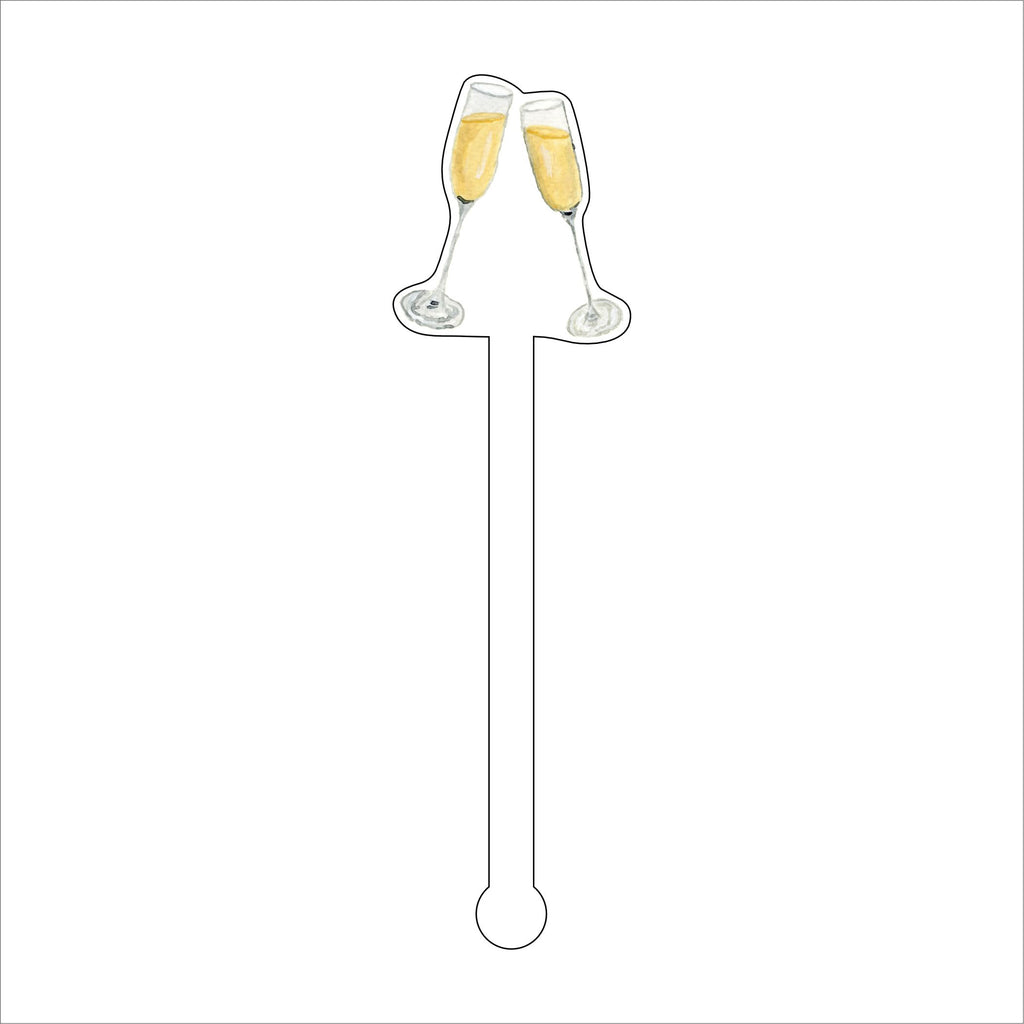 LCA-027 Champagne Flutes | 0.125in. Acrylic Drink Stirrer | Mix & Match (any 10+)