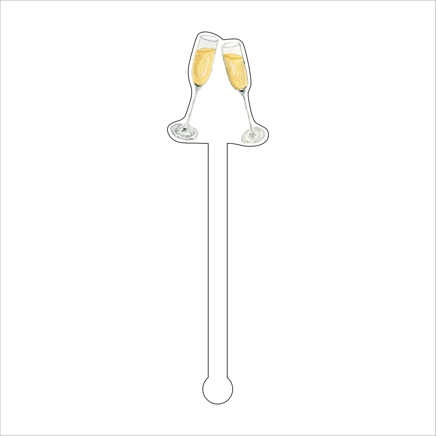 LCA-027 Champagne Flutes | 0.125in. Acrylic Drink Stirrer | Mix & Match (any 10+)