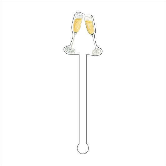 LCA-027 Champagne Flutes | 0.125in. Acrylic Drink Stirrer | Mix & Match (any 10+)