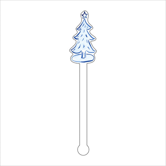 LCA-029 Christmas Tree | 0.125in. Acrylic Drink Stirrer | Case of 25