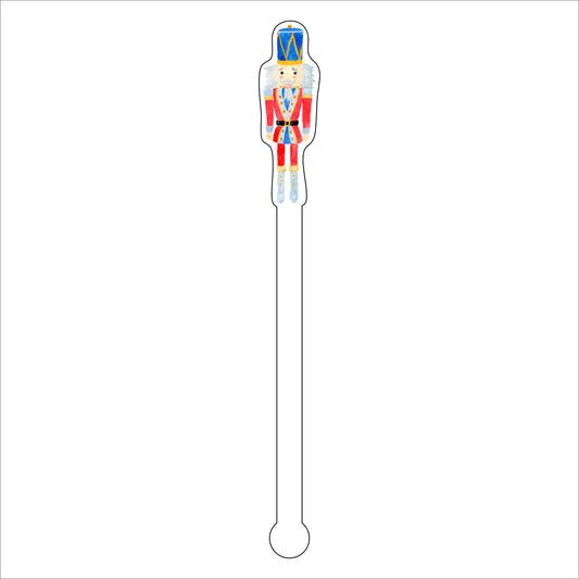 LCA-030 Red Nutcracker | 0.125in. Acrylic Drink Stirrer | Mix & Match (any 10+)