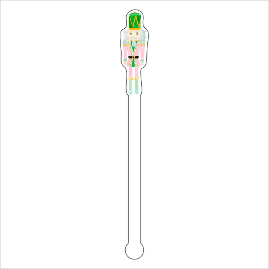 LCA-032 Pink Nutcracker | 0.125in. Acrylic Drink Stirrer | Mix & Match (any 10+)