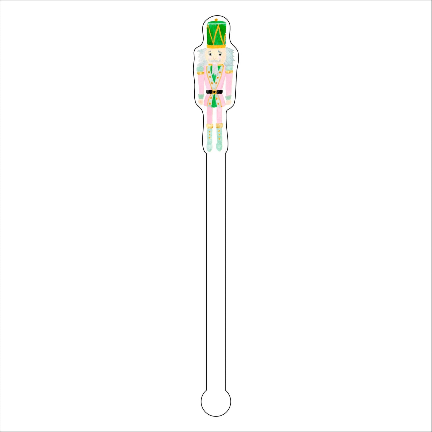 LCA-032 Pink Nutcracker | 0.125in. Acrylic Drink Stirrer | Case of 25