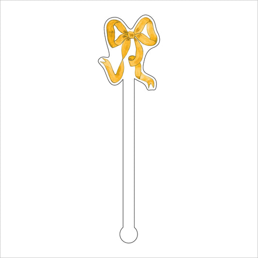 LCA-033 Gold Ribbon | 0.125in. Acrylic Drink Stirrer | Case of 100