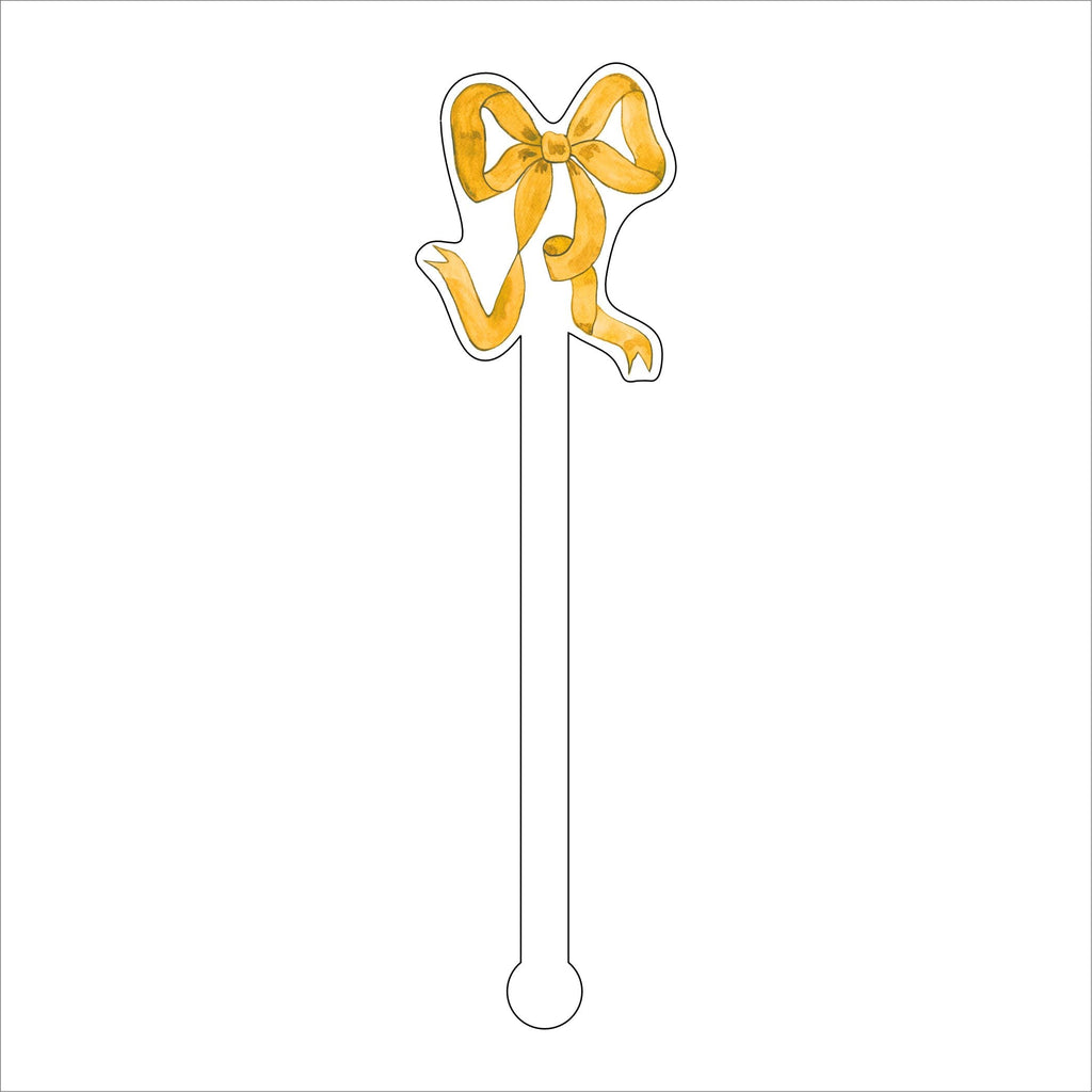 LCA-033 Gold Ribbon | 0.125in. Acrylic Drink Stirrer | Case of 25