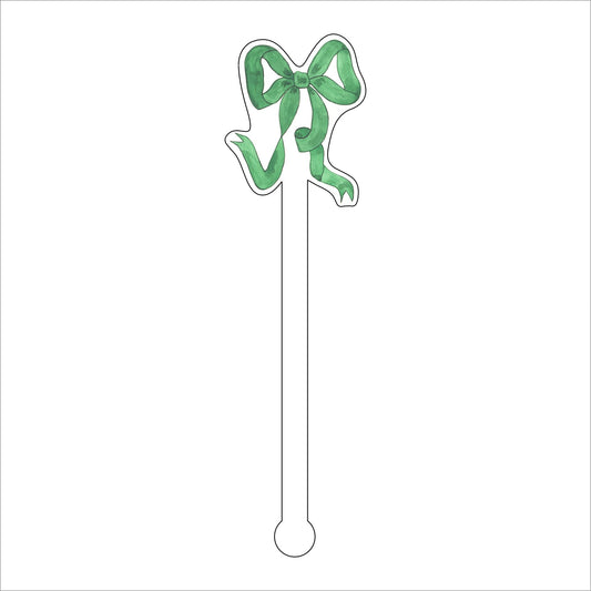 LCA-034 Green Ribbon | 0.125in. Acrylic Drink Stirrer | Case of 100