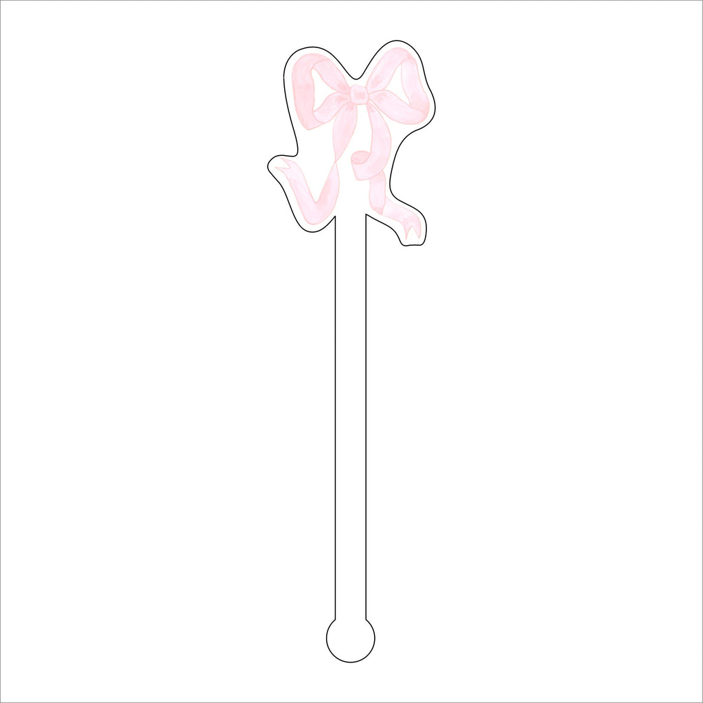 LCA-036 Pink Ribbon | 0.125in. Acrylic Drink Stirrer | Mix & Match (any 10+)