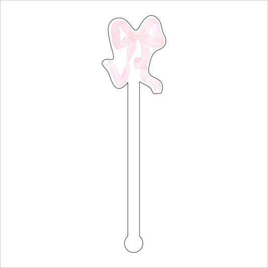 LCA-036 Pink Ribbon | 0.125in. Acrylic Drink Stirrer | Mix & Match (any 10+)
