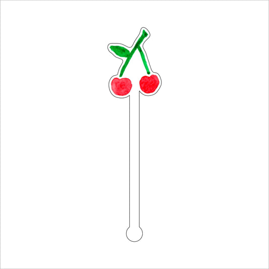 Cherries | 0.125in. Acrylic Drink Stirrer | Case of 100