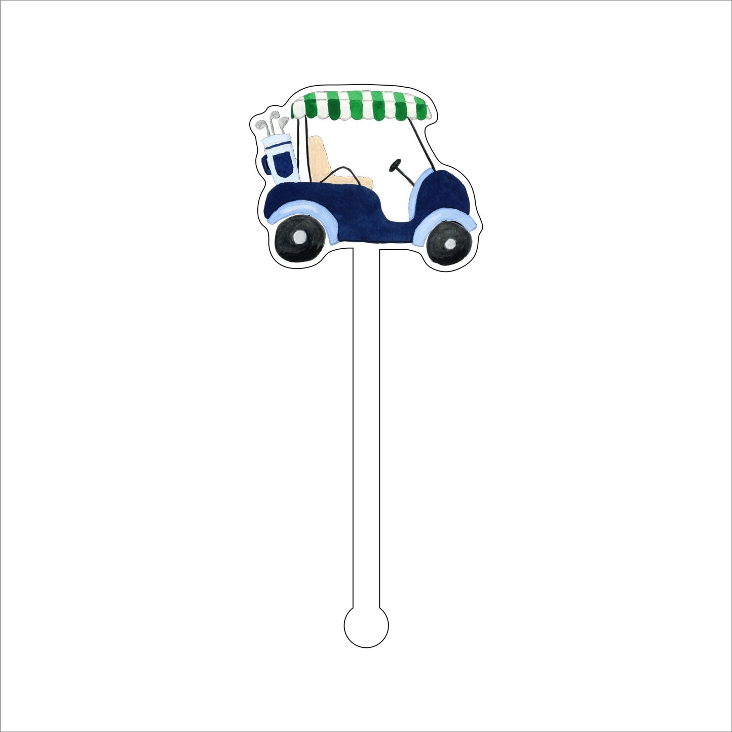 Golf Cart | 0.125in. Acrylic Drink Stirrer | Case of 100