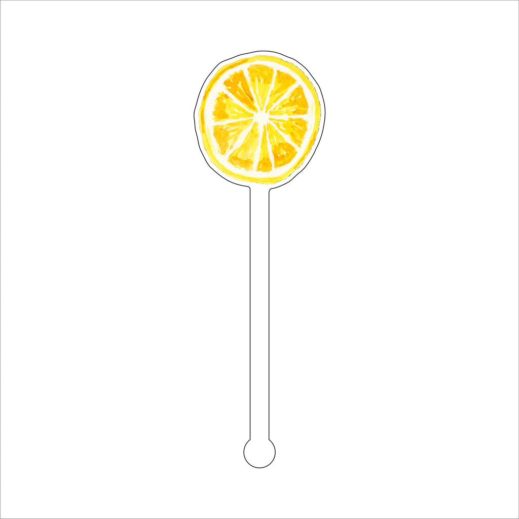 Lemon Slice | 0.125in. Acrylic Drink Stirrer | Mix & Match (any 10+)