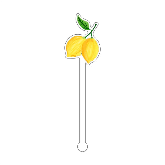 Lemon Pair | 0.125in. Acrylic Drink Stirrer | Mix & Match (any 10+)