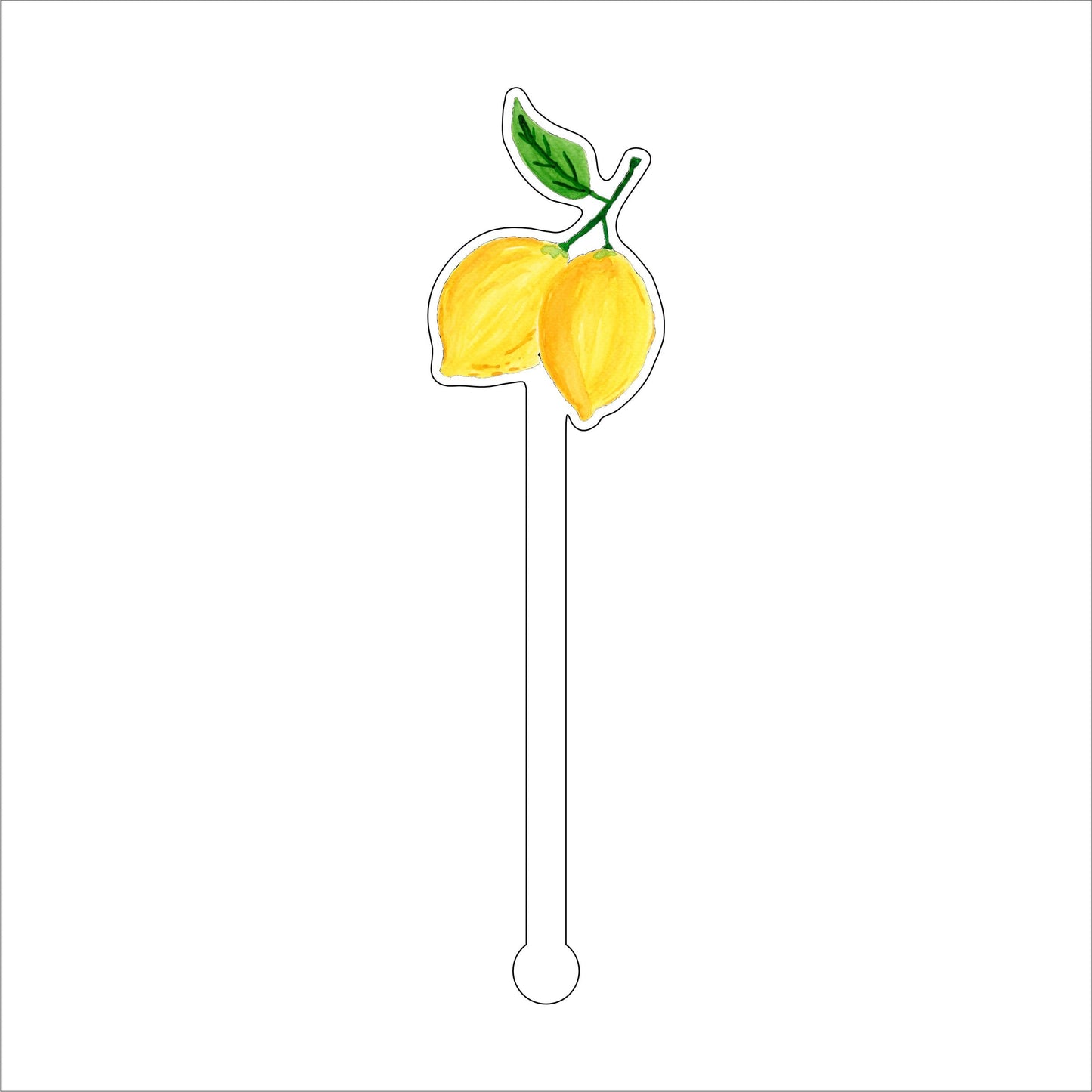 Lemon Pair | 0.125in. Acrylic Drink Stirrer | Case of 25