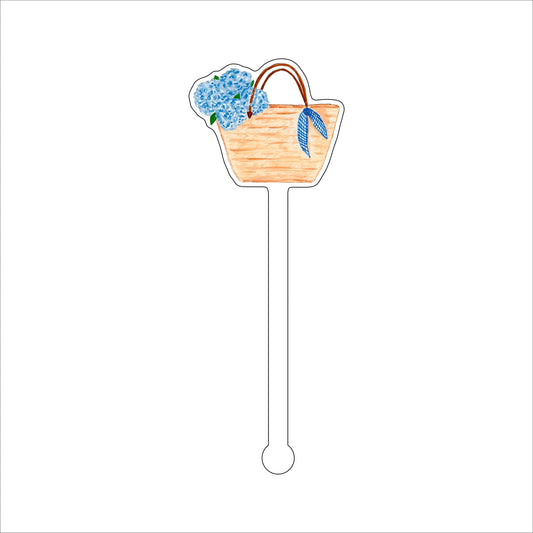 Raffia Tote | 0.125in. Acrylic Drink Stirrer | Mix & Match (any 10+)
