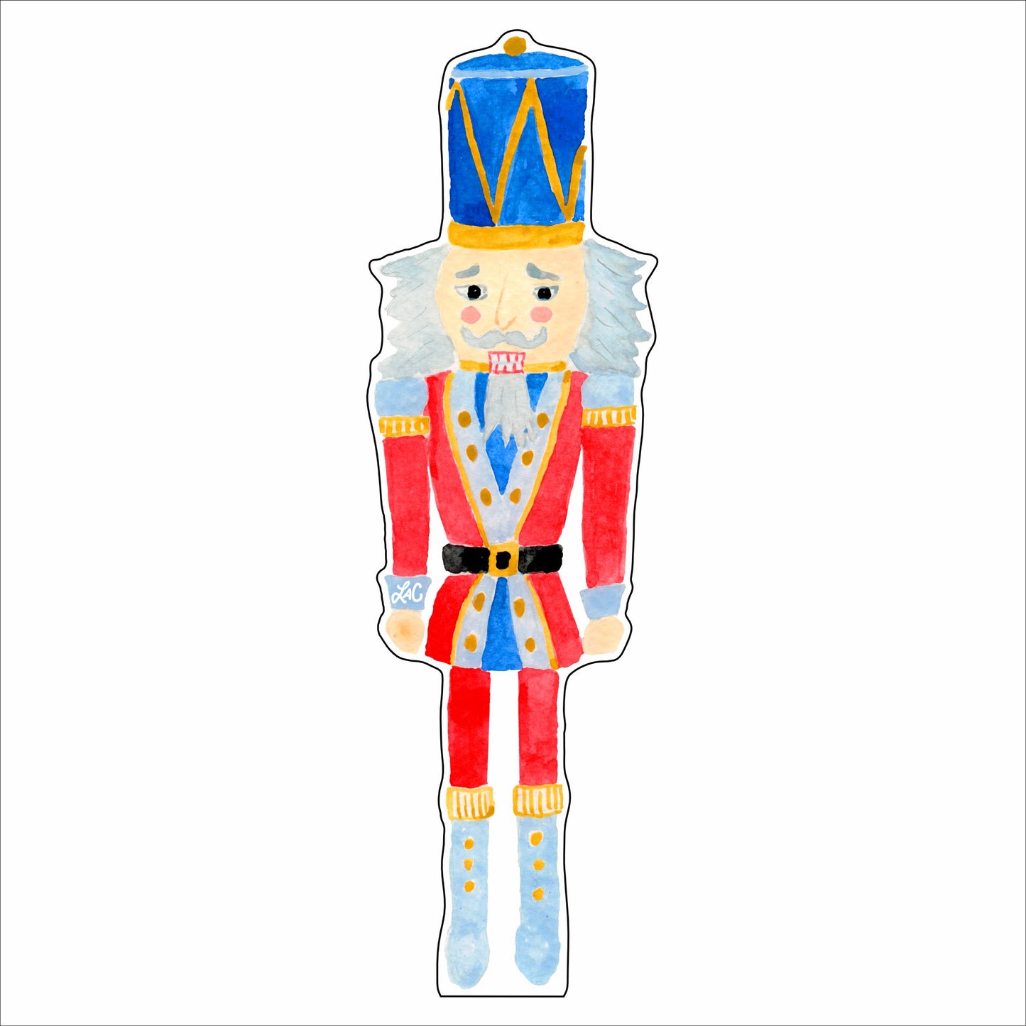 LCA-058 Red and Blue Nutcracker | 0.75Acrylic Contour |