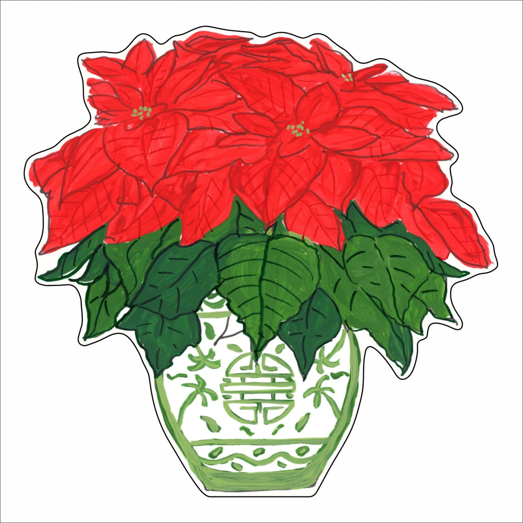 LDD-004 Chinoiserie Poinsettia | 0.75in. Acrylic Contour | Mix and  Match (any 10+)
