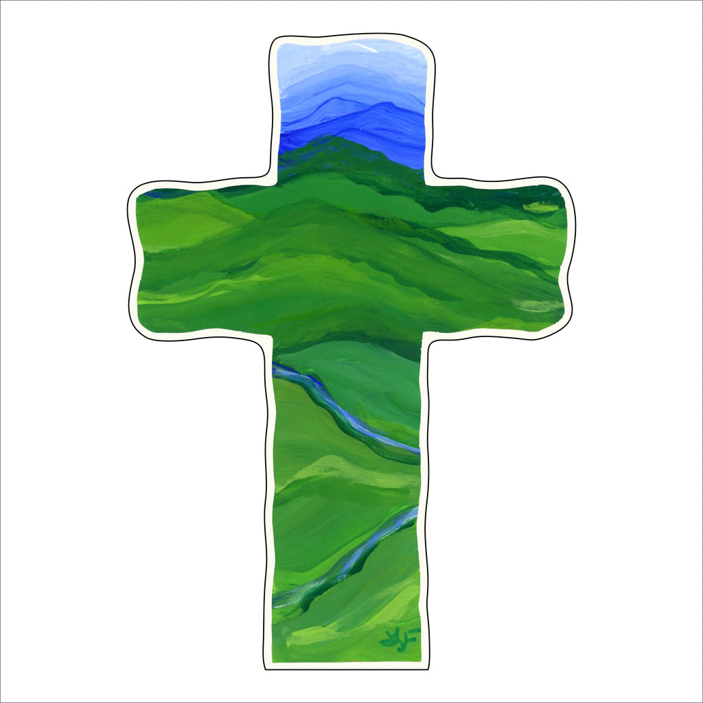 LDD-005 Blue Ridge Mountain Cross | 0.75in. Acrylic Contour | Mix and  Match (any 10+)