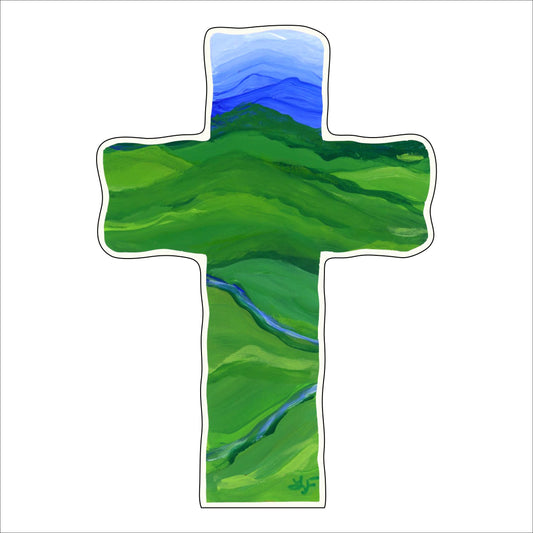 LDD-005 Blue Ridge Mountain Cross | 0.75in. Acrylic Contour | Mix and  Match (any 10+)