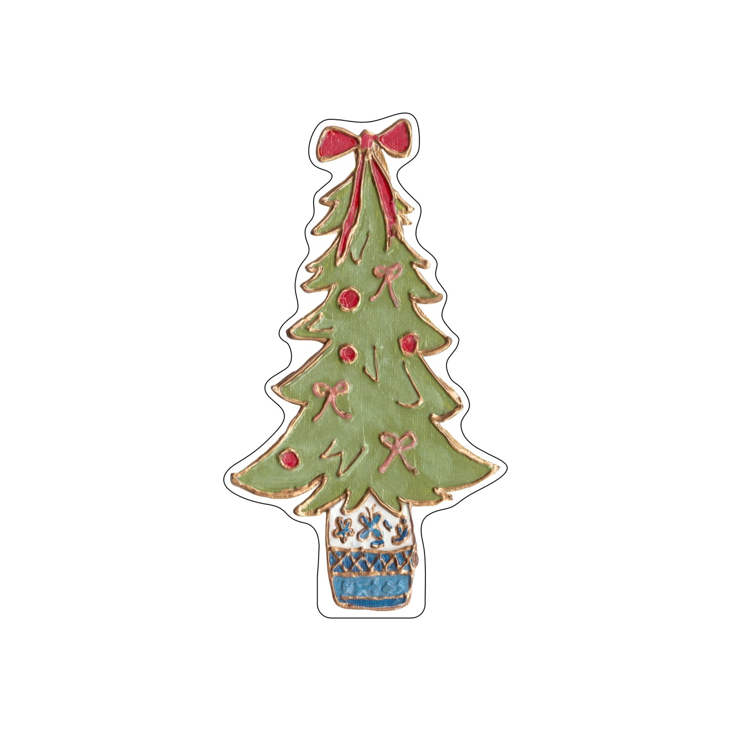 LFA-017 Red Bow Christmas Tree | 0.75Acrylic Contour | Case of 25