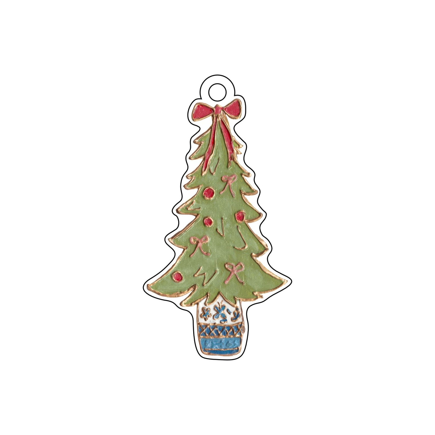 LFA-019 Red Bow Christmas Tree Ornament | 0.25Acrylic Ornament |