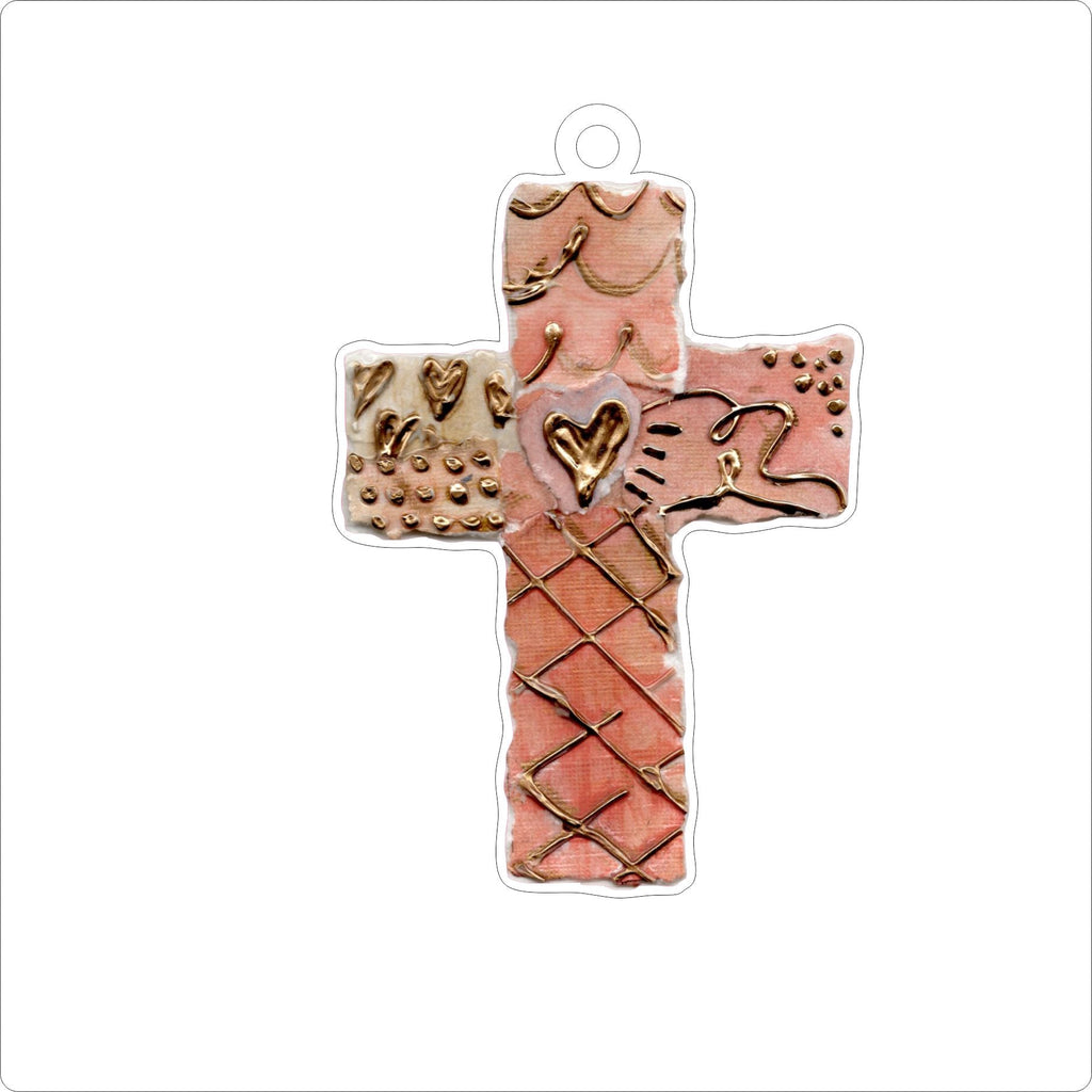LFA-058 Pink Cross Ornament | 0.25Acrylic Ornament |