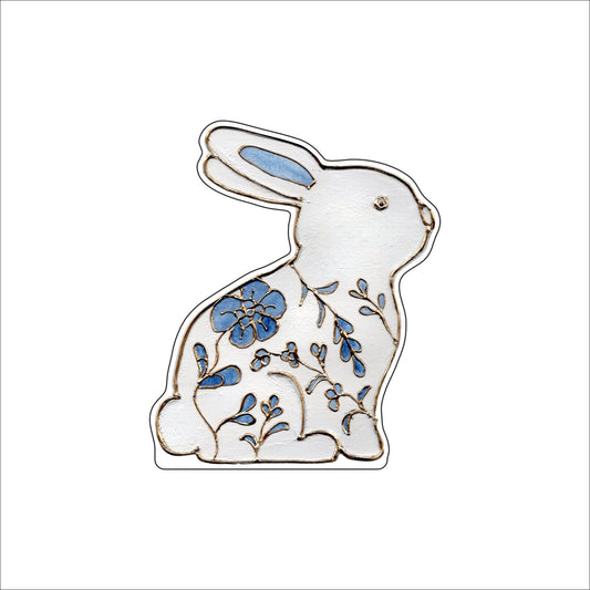 LFA-080 Blue Chinoiserie Bunny Mini | 0.50Acrylic Contour |