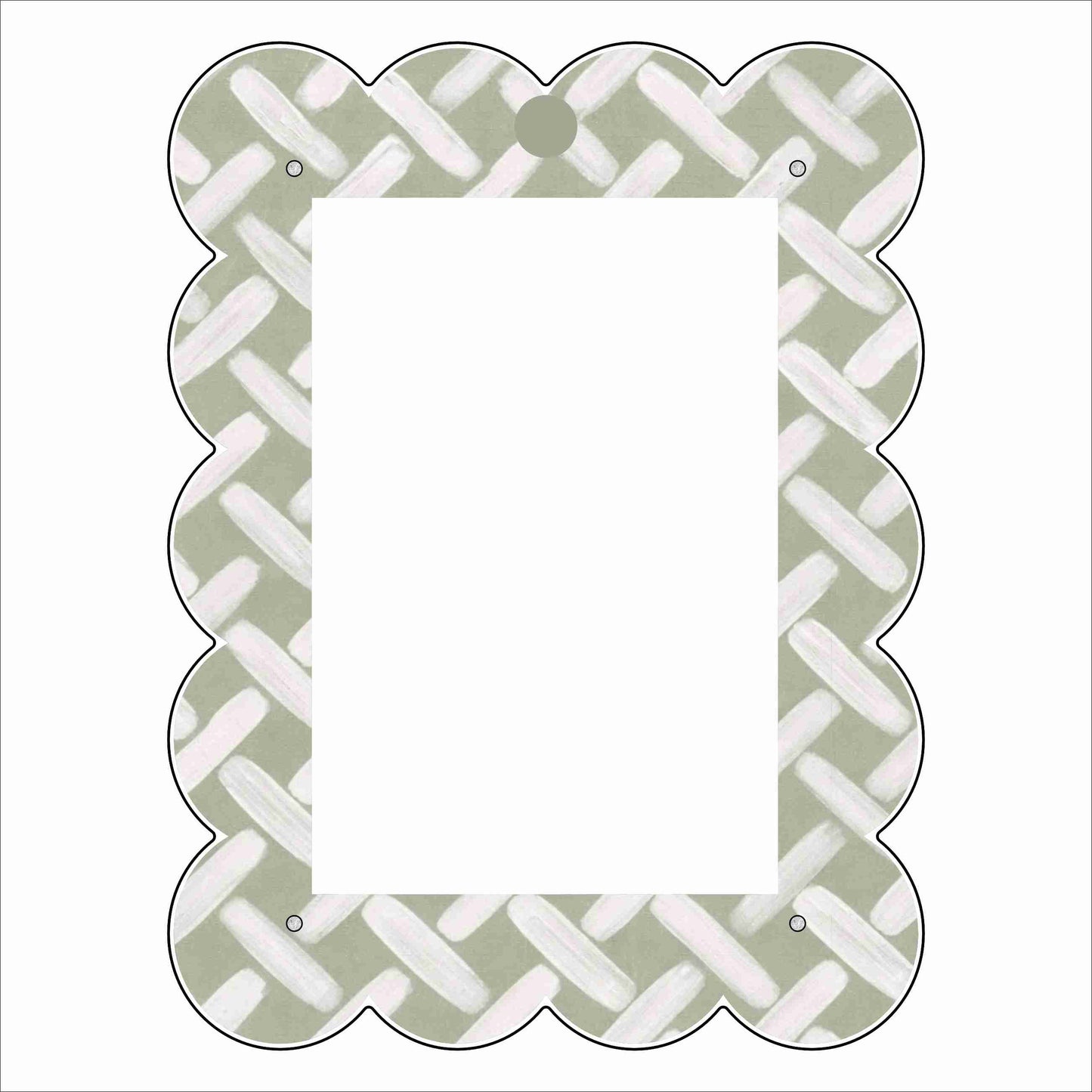 LFA-251 Green Wicker Portrait Magnet Frame | 0.25Acrylic Picture Frame