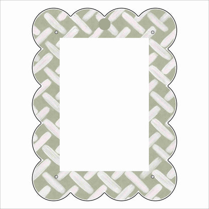 LFA-251 Green Wicker Portrait Magnet Frame | 0.25Acrylic Picture Frame