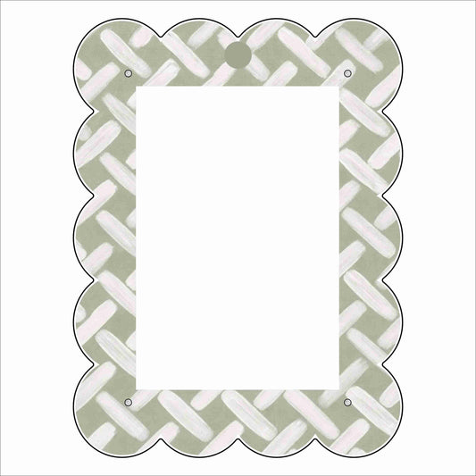 LFA-251 Green Wicker Portrait Magnet Frame | 0.25Acrylic Picture Frame