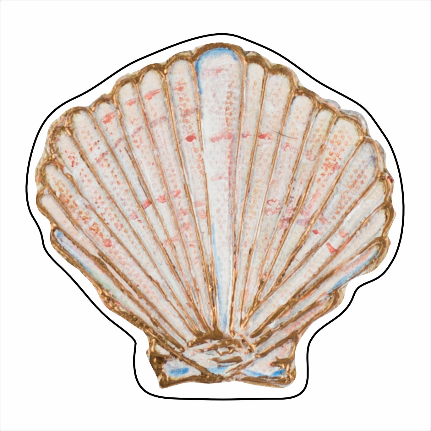 LFA-267 Seashell Coaster | 0.25Acrylic Coaster with Clear Bumpers | Set of 4