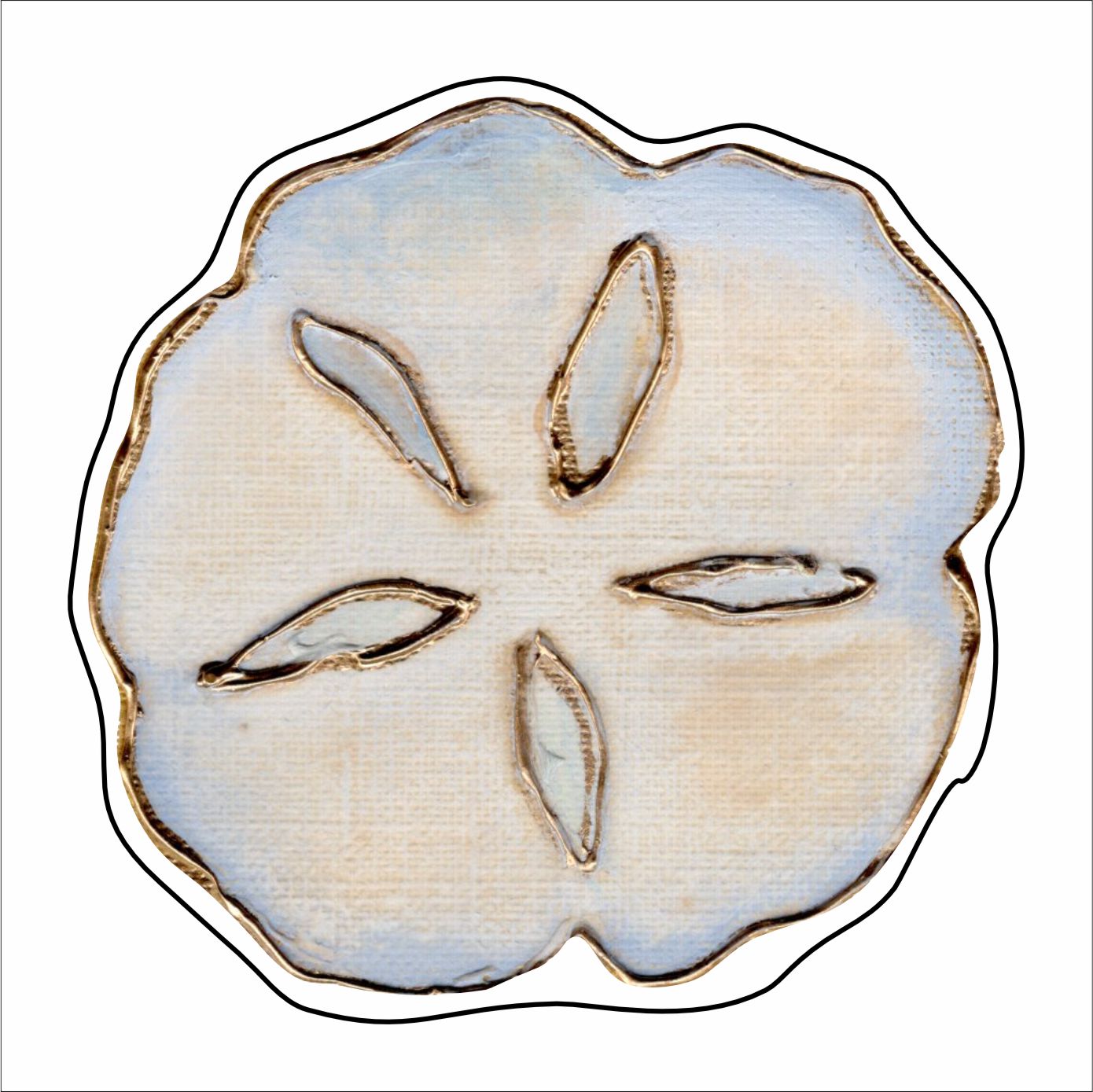 LFA-268 Sand Dollar Coaster | 0.25Acrylic Coaster with Clear Bumpers | Set of 4