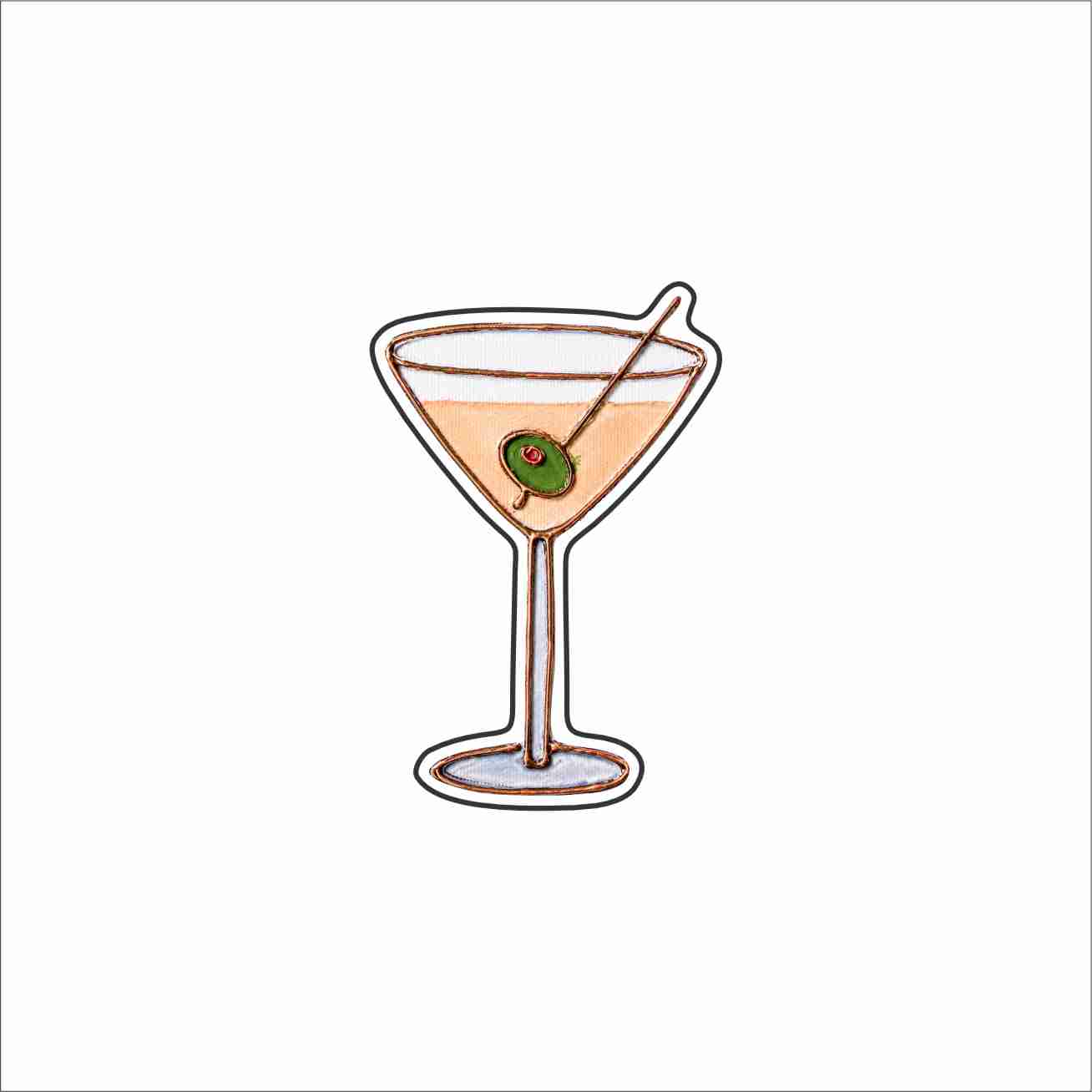 LFA-328 Martini Magnet | 0.125Acrylic Magnet