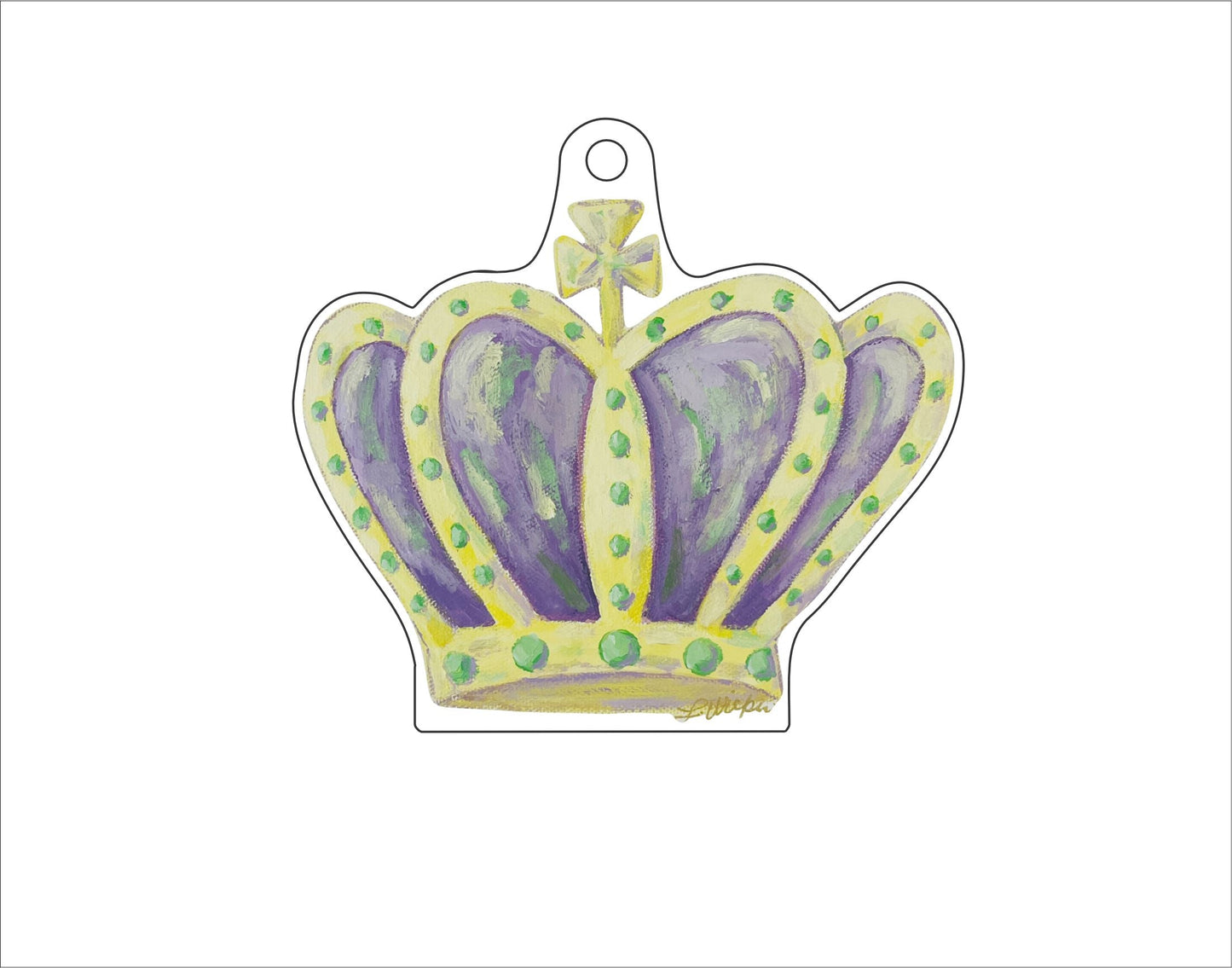 LFW-009  Mardi Gras Crown Ornament | 0.25Acrylic Ornament |