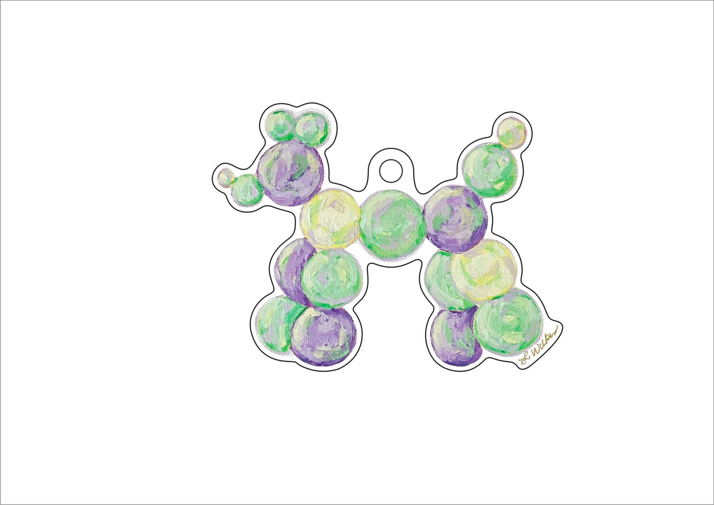 LFW-012 NOLA Bead Dog Ornament | 0.25Acrylic Ornament |