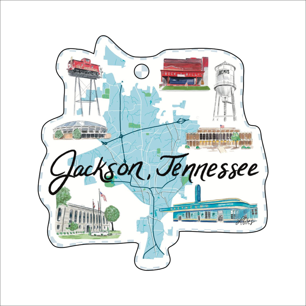 Jackson TN Ornament | 0.25in. Acrylic Ornament | Bulk (Sold in batches of 55)
