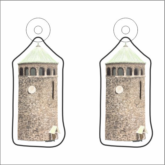 LHA-001 Stone Tower Earring Pair | 0.125Acrylic Earrings | Case of 4