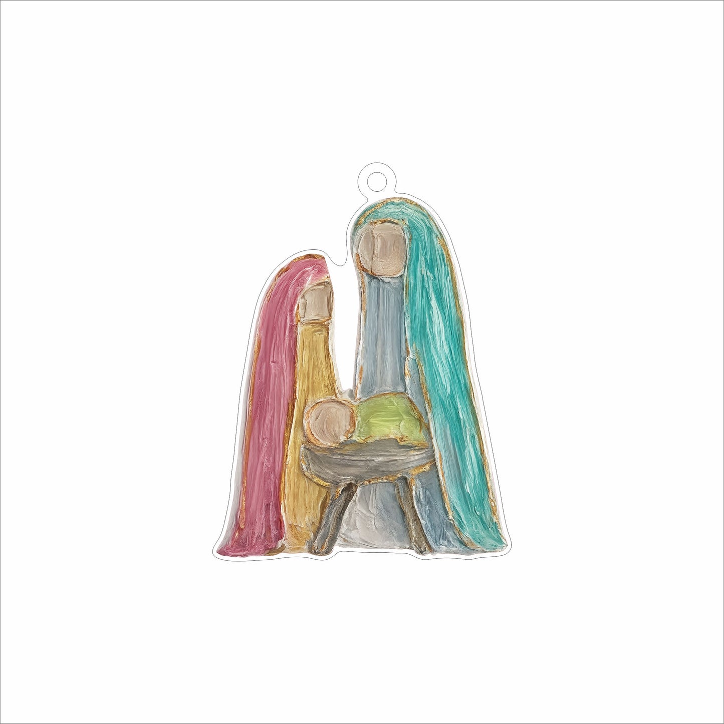 LDC-011 Pastel Manger Ornament | 0.25Acrylic Ornament