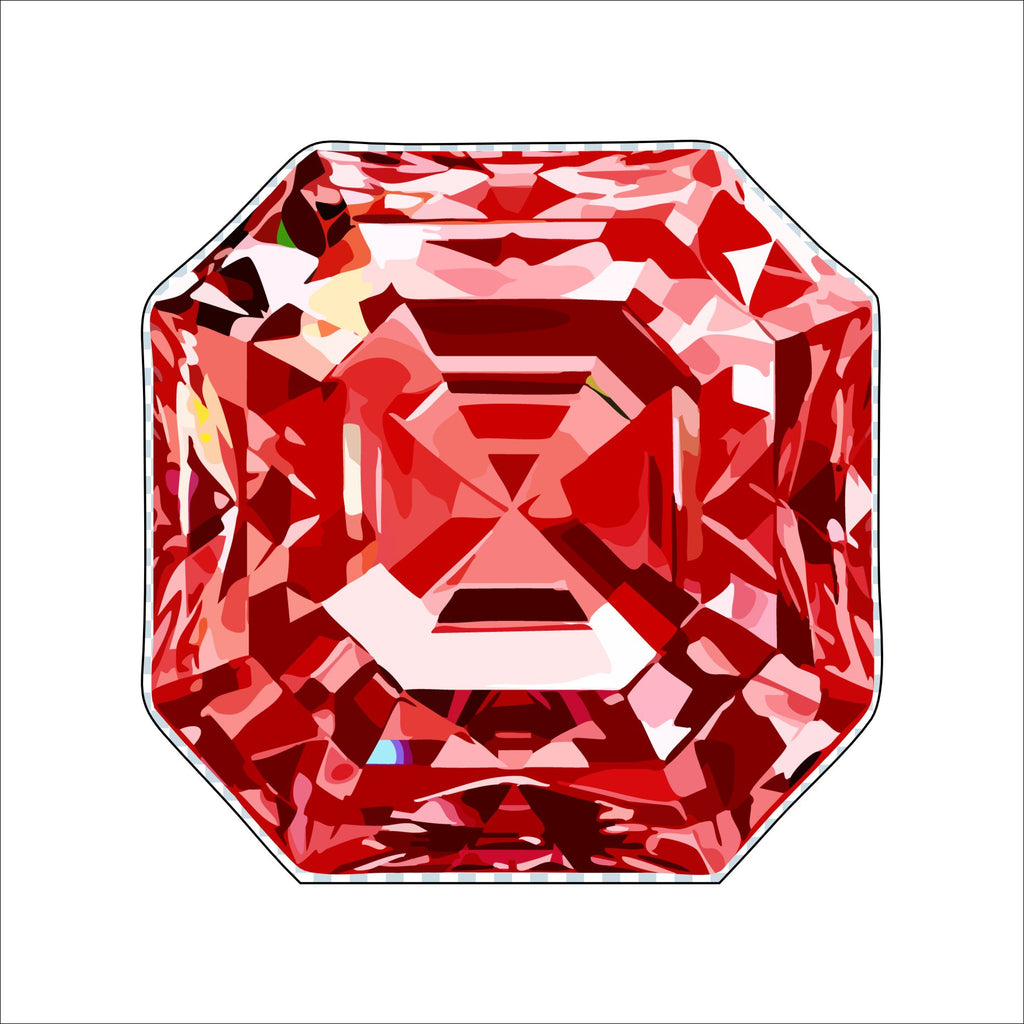 Gemstone Red | 0.75in. Acrylic Cutout 4.5x4.5 | Case (any 10+)